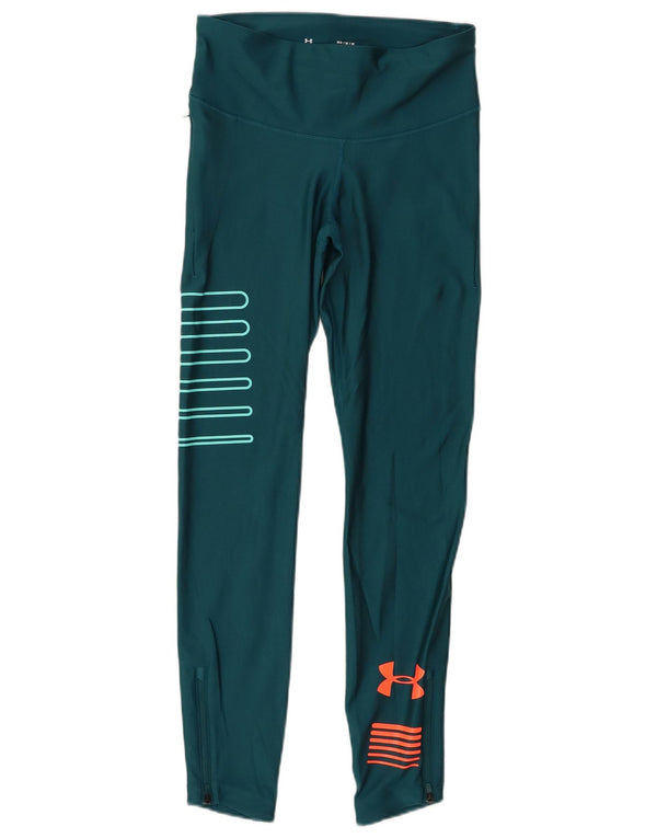 Leggings grafic Under Armour pentru femei UK 12 Medium Turcoaz Poliester