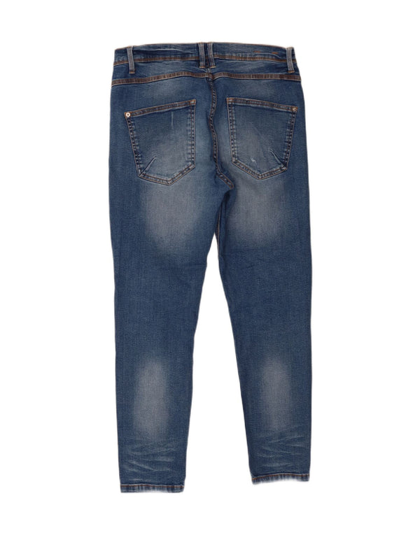 Blugi skinny distressed pentru bărbați Zara EU 42 Large W32 L28 Blue