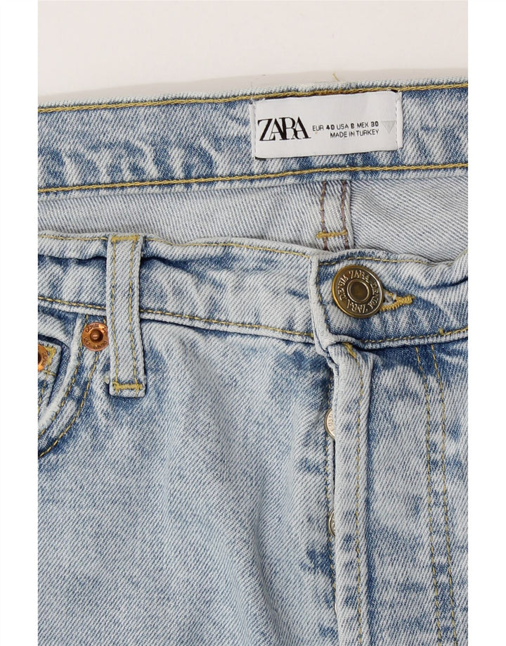 Blugi drepti pentru femei Zara EU 40 Medium W30 L26 Albastru