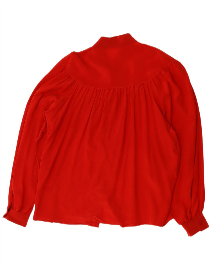 Bluză de cămașă vintage pentru femei UK 16 Large Red