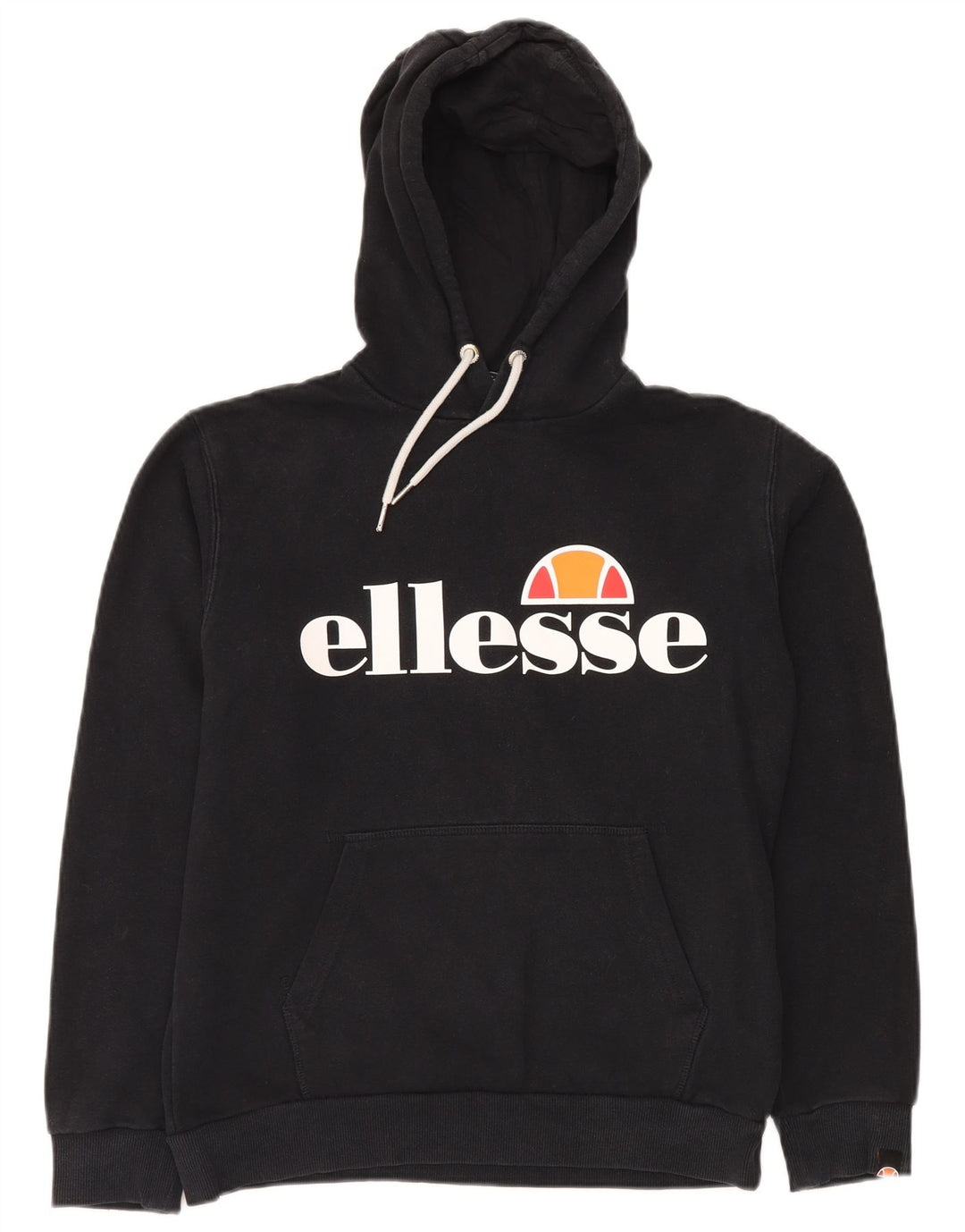 ELLESSe Pulover supradimensionat cu glugă cu grafic pentru femei UK 8 Bumbac negru mic