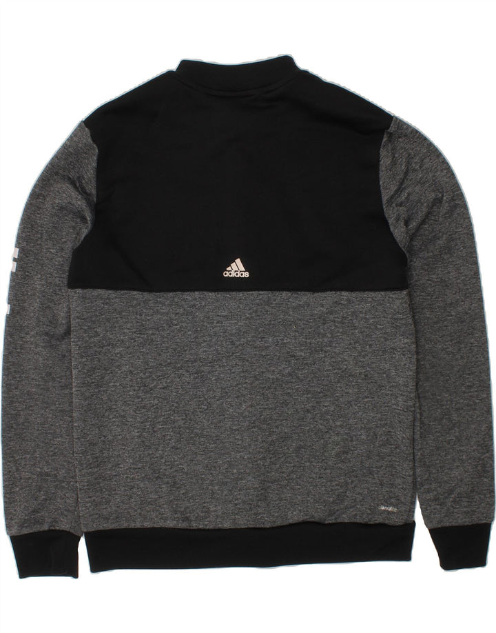 ADIDAS Boys Climalite Tracksuit Top Jacket 13-14 Years  Grey Colourblock Vintage Adidas and Second-Hand Adidas from Messina Hembry 