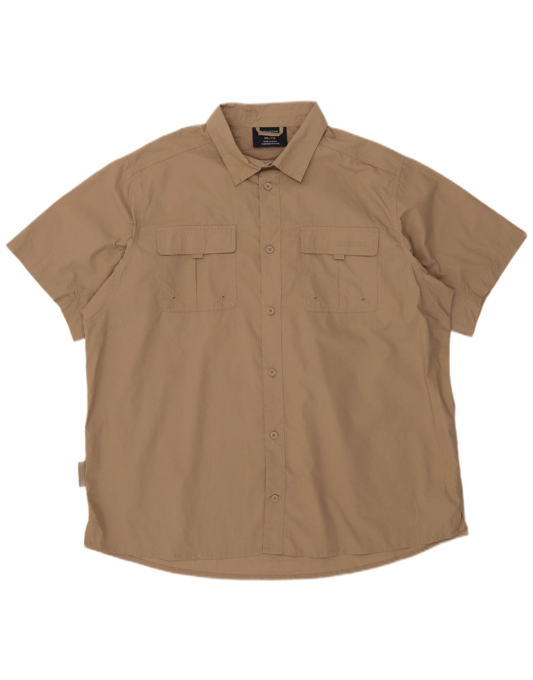 Cămașă cu mânecă scurtă pentru bărbați Mountain Warehouse, poliester bej 2XL
