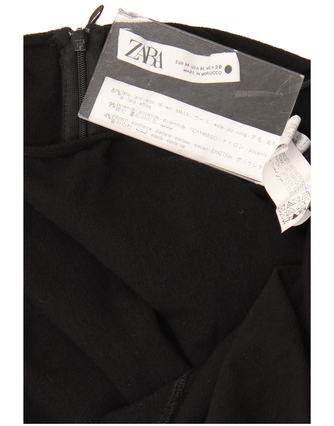 Rochie maxi cu mânecă lungă pentru femei ZARA UK 12 Lână neagră medie