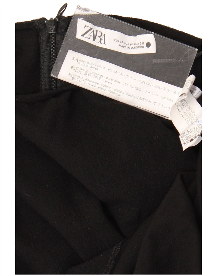 Rochie maxi cu mânecă lungă pentru femei ZARA UK 12 Lână neagră medie