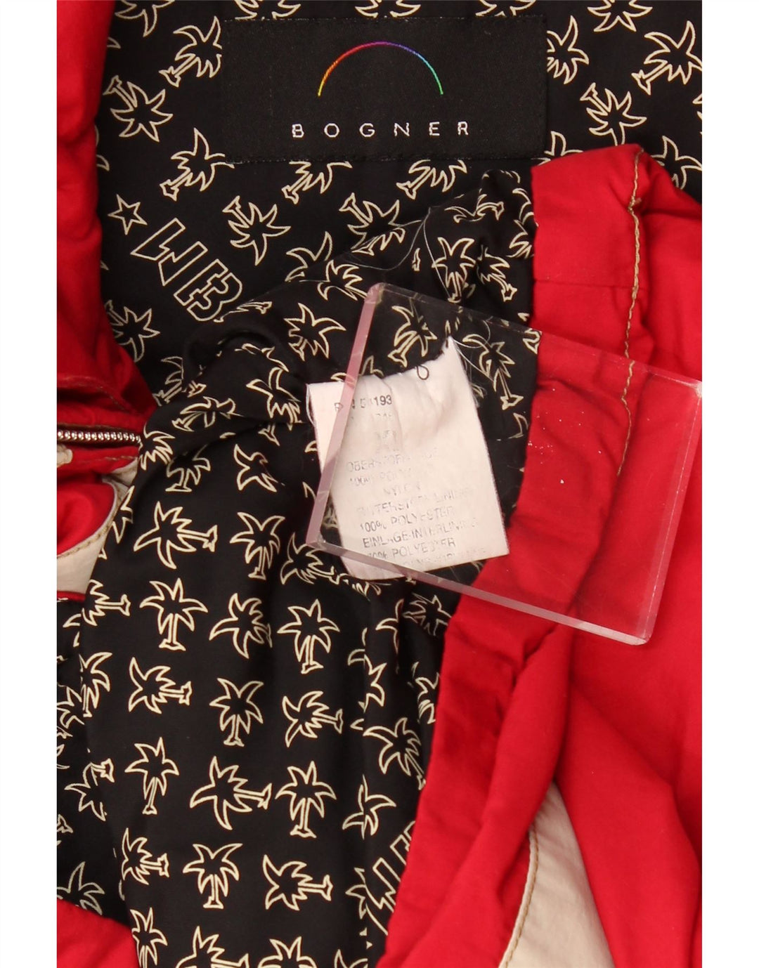 BOGNER Jachetă Anorak cu grafică pentru bărbați UK 42 XL Poliester color bloc roșu