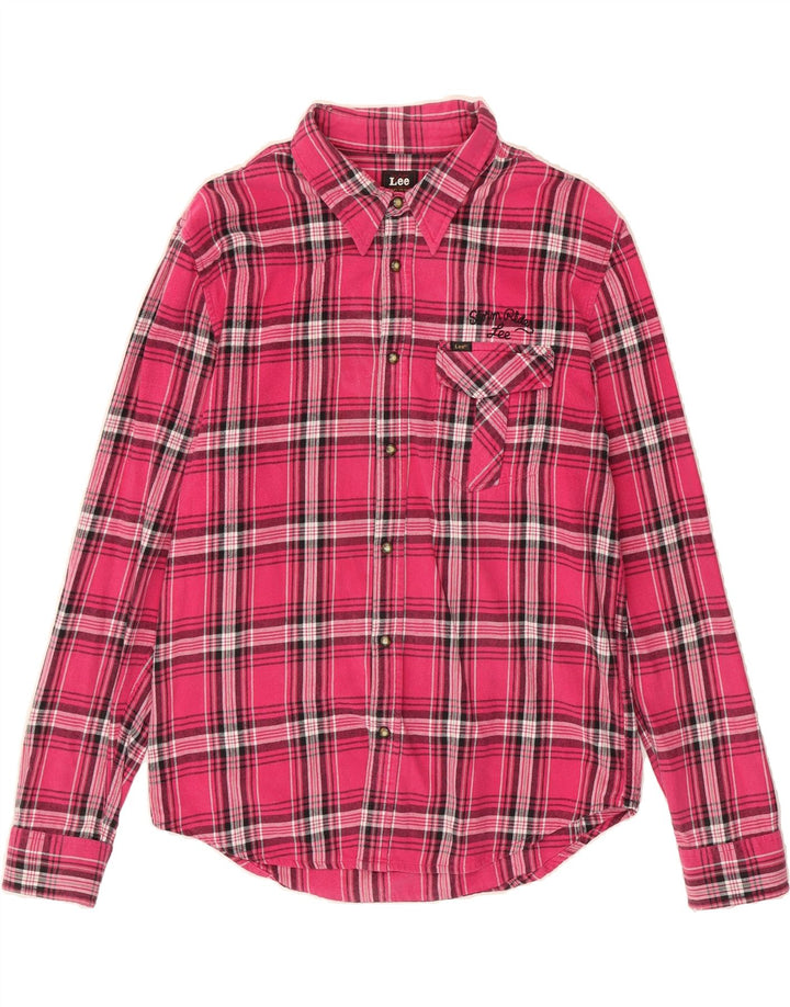 LEE Mens Flannel Shirt XL Pink Check Cotton Vintage Lee and Second-Hand Lee from Messina Hembry 