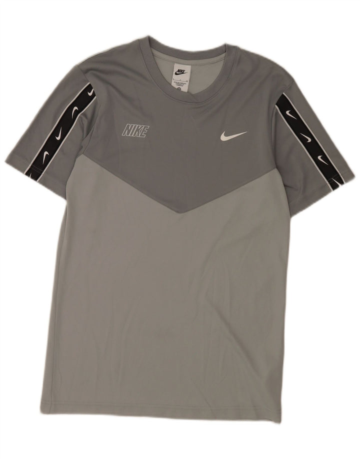 Tricou grafic Nike pentru bărbați Top mic, gri, poliester color bloc