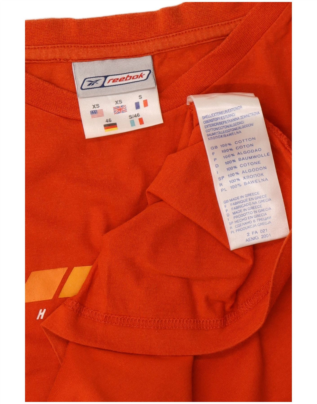 Tricou grafic REEBOK pentru bărbați Top XS bumbac portocaliu