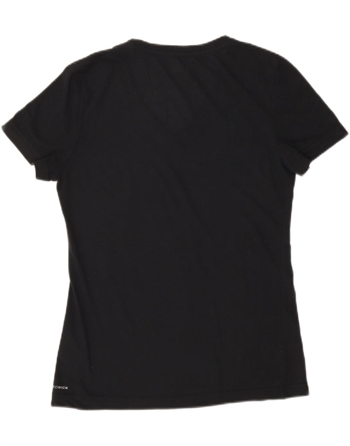 REEBOK Womens T-Shirt Top UK 8/10 Small Black Polyester Vintage Reebok and Second-Hand Reebok from Messina Hembry 