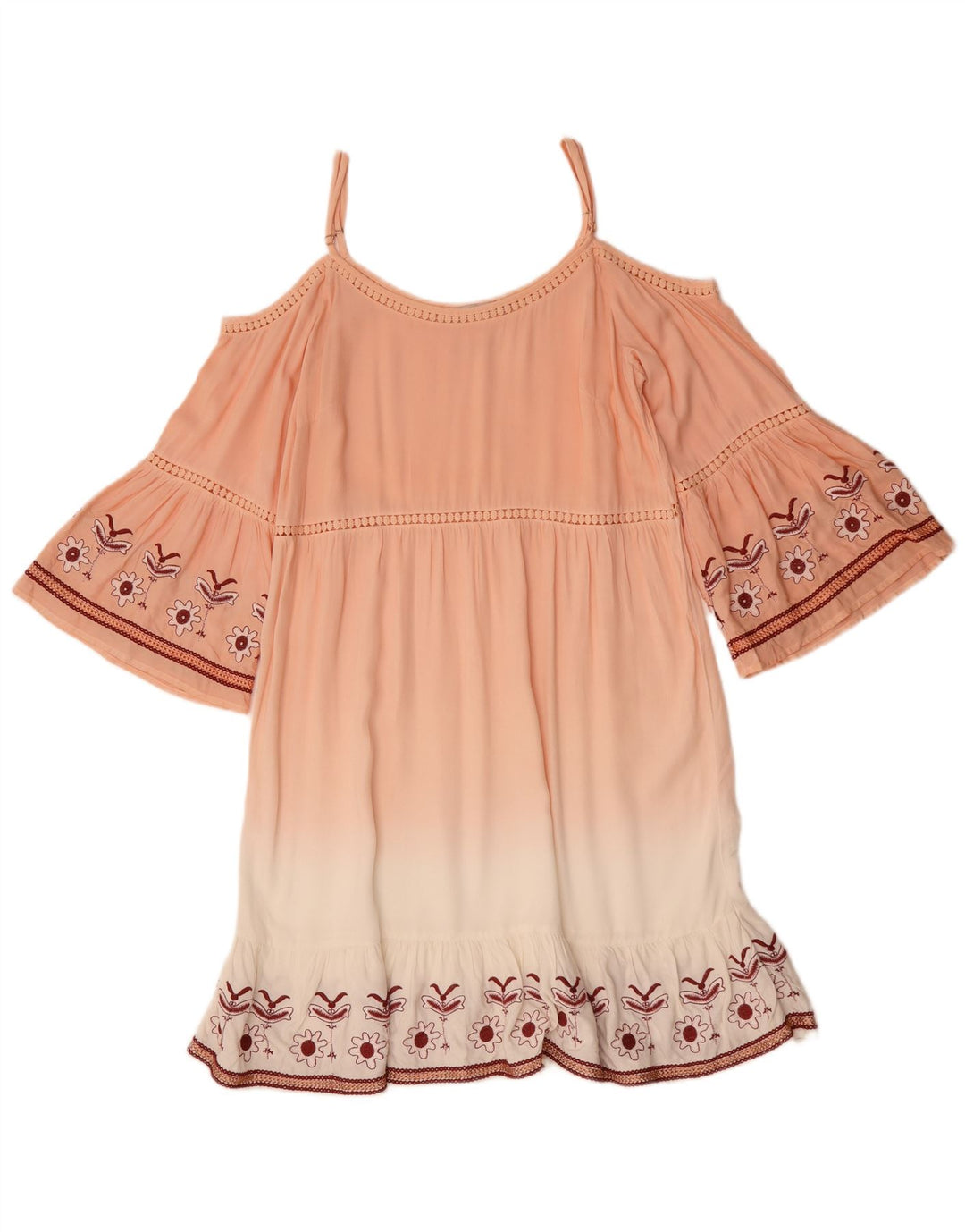 Rochie Desigual pentru femei, cu mâneci 3/4, cu umăr dezactivat, EU 38, roz mediu, floral