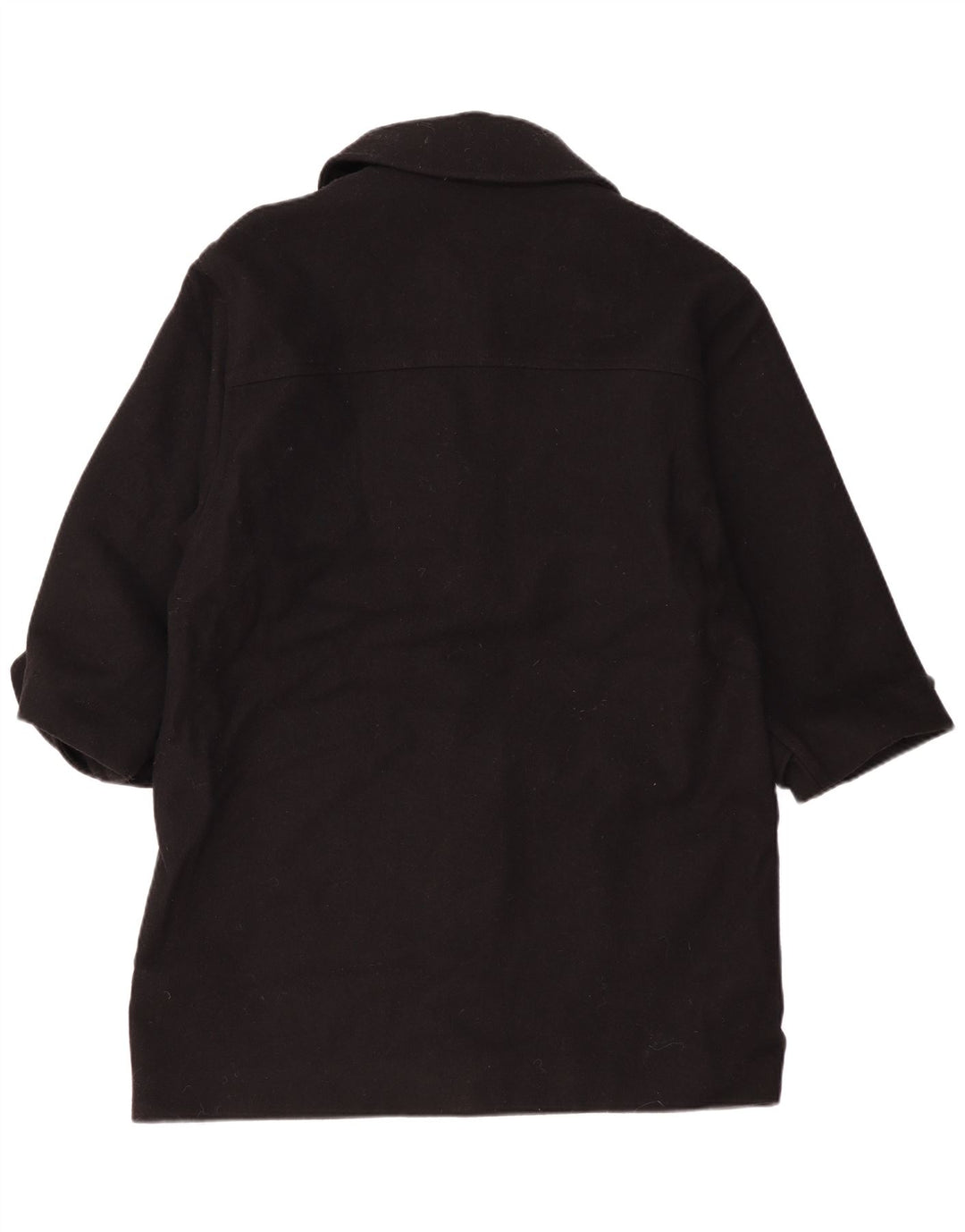 Duffle Coat supradimensionat pentru femei Vintage UK 14 Medium Negru Lână