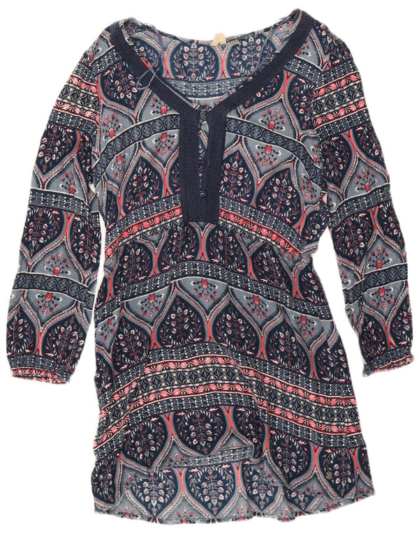 Rochie tunică Roxy pentru femei cu mâneci 3/4 UK 6 XS bleumarin, viscoză florală