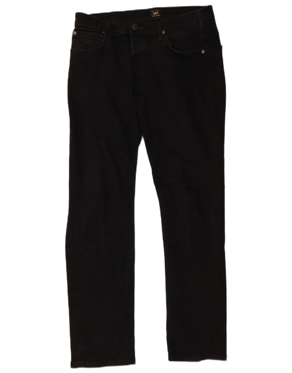 Blugi drepti pentru bărbați LEE W36 L32 bumbac negru
