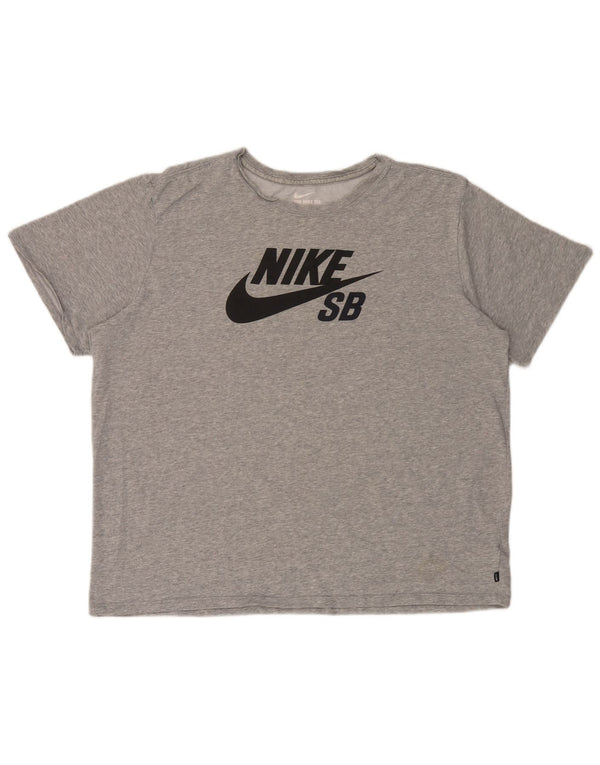 Tricou grafic Nike pentru bărbați, cu croială atletică, 2XL, gri pete