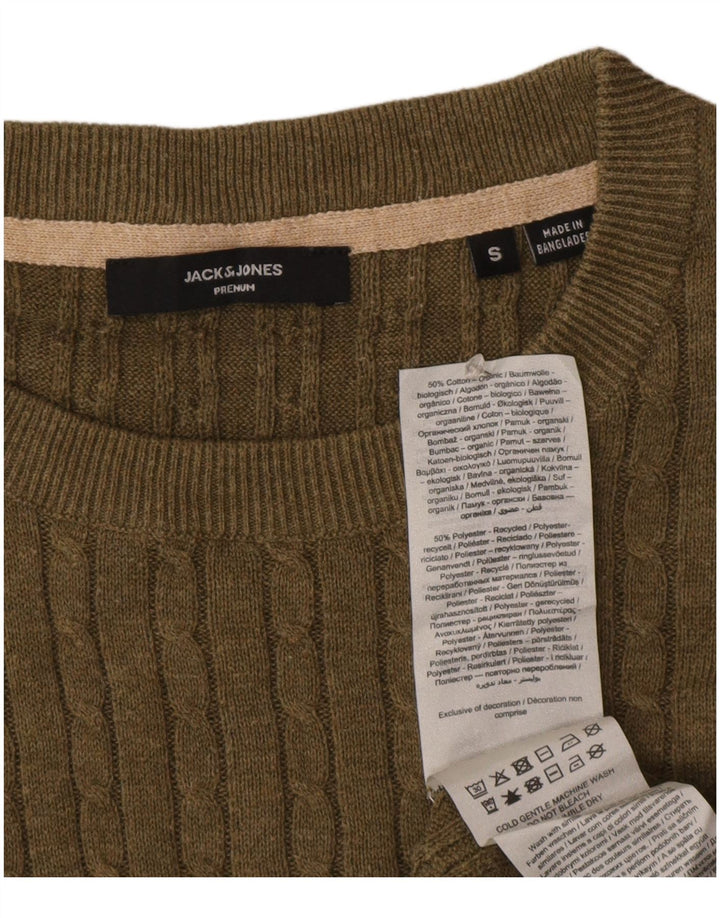 Pulover Jack & Jones pentru bărbați, cu gât crew, kaki mic