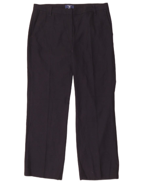 Pantaloni de costum drepte pentru femei Gant UK 14 mare L30 L29 bleumarin Poliester