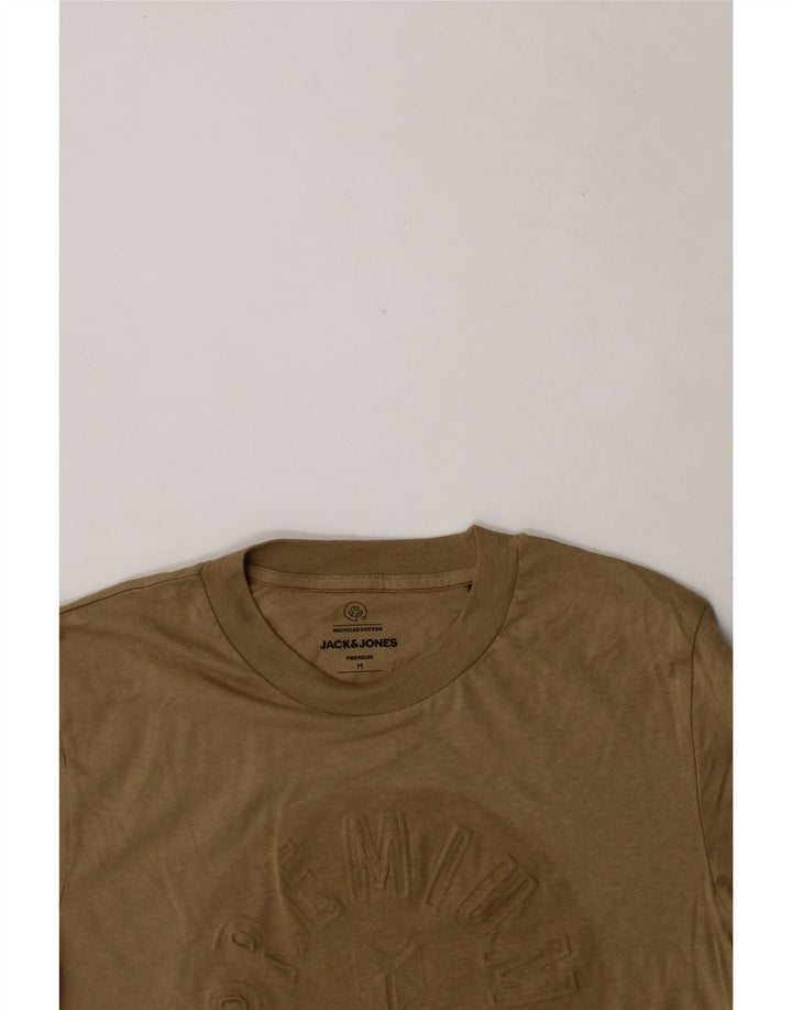 JACK & JONES Mens Graphic T-Shirt Top Medium Beige Cotton Vintage Jack & Jones and Second-Hand Jack & Jones from Messina Hembry 