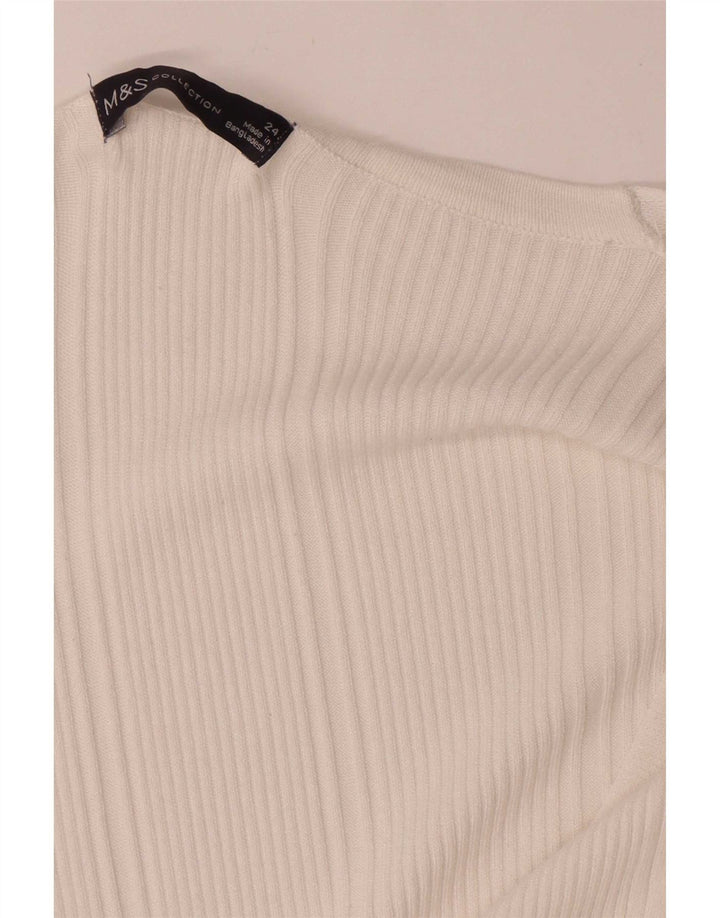 Pulover cu decolteu în V pentru femei Marks & Spencer UK 24 4XL Alb