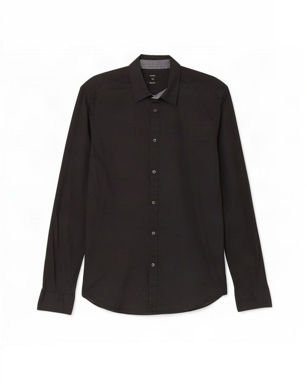 Cămașă pentru bărbați Diesel Slim Fit XL, bumbac negru