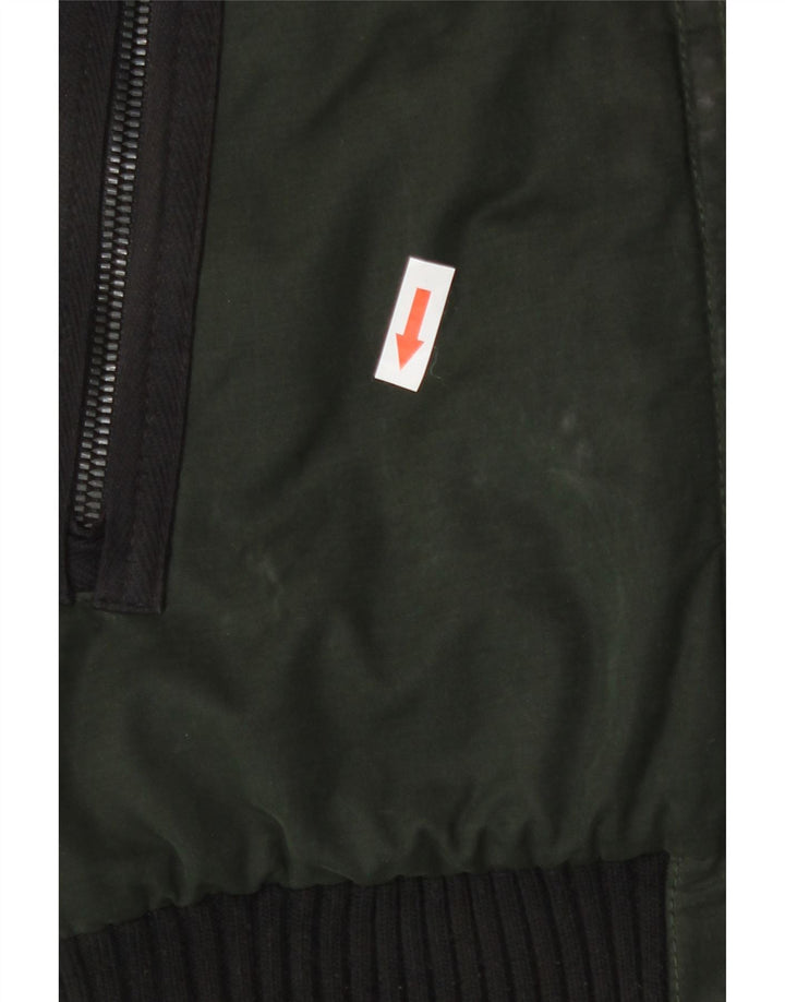Jachetă bomber cu glugă Superdry pentru bărbați UK 36 Mic, verde, poliester color bloc