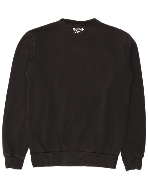 Pulover grafic pentru bărbați Reebok, bumbac mic, negru