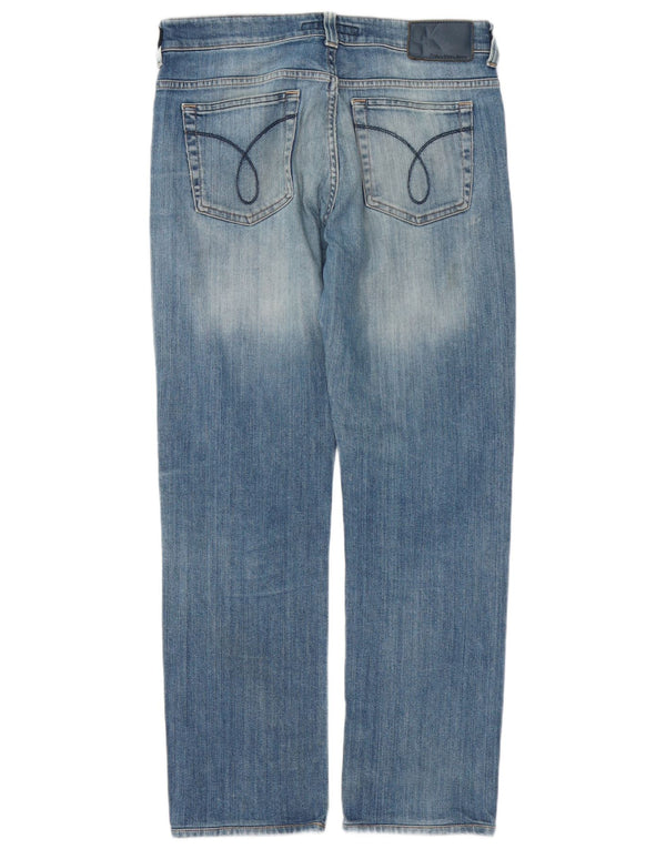Blugi slim pentru bărbați CALVIN KLEIN Distressed Slim W34 L30 Blue