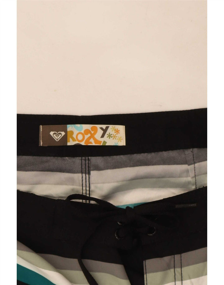 Pantaloni scurți de înot grafic Roxy pentru bărbați, medii, negru, în dungi