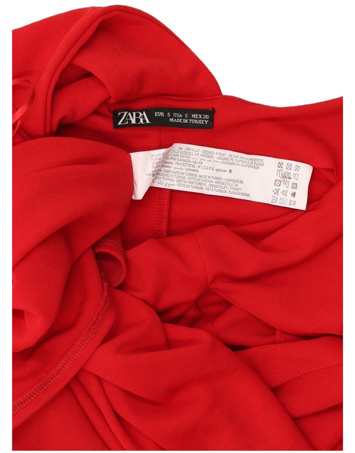 Rochie pentru femei Zara UK 10 Poliester roșu mic