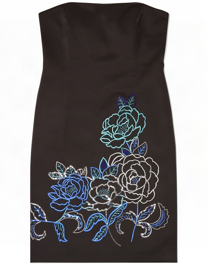 Rochie fără bretele pentru femei Debut UK 14 Medium Black Floral Poliester