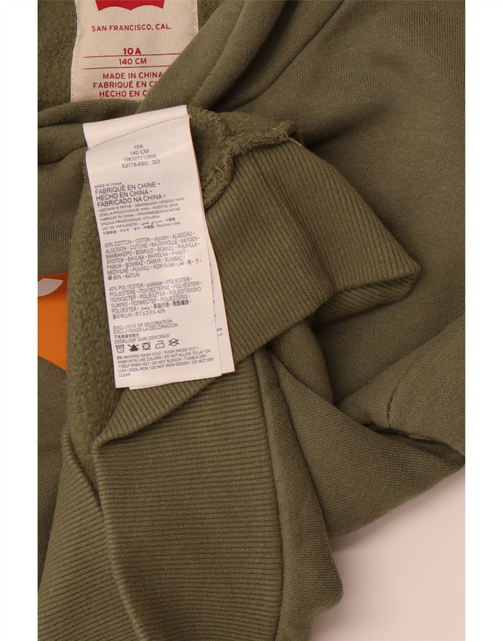 Pulover cu glugă cu grafică LEVI'S pentru băieți, 9-10 ani, bumbac verde