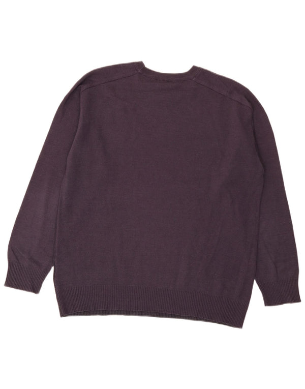 Pulover pentru bărbați Adidas Crew Neck Jumper XL, mov, cu dungi acrilice
