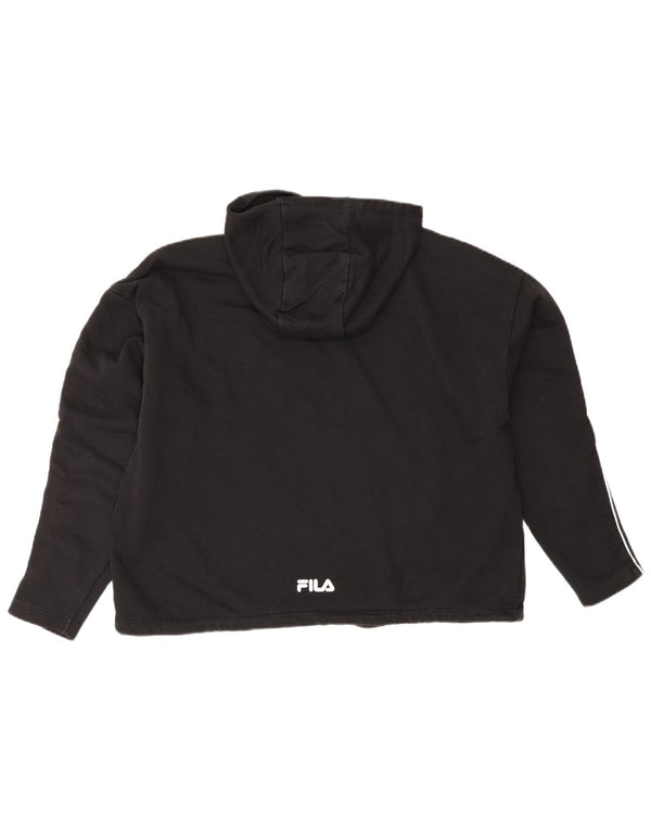 Pulover pentru femei Fila Oversized Crop Graphic Hoodie UK 10 Small Black