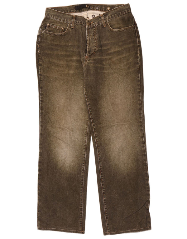 Just Cavalli Womens Straight Jeans W30 L30 Khaki Cotton
