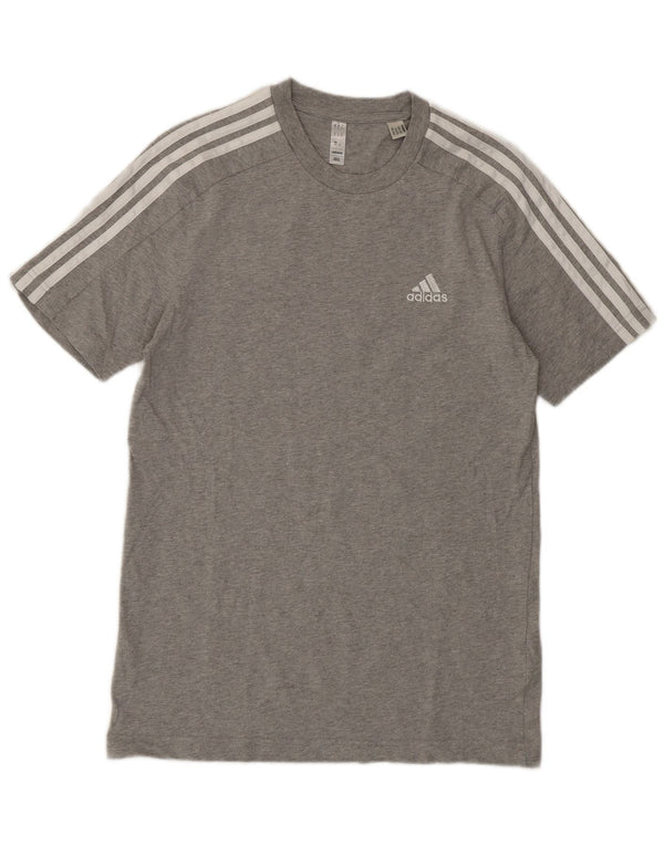 Tricou pentru bărbați Adidas Top mic, gri bumbac