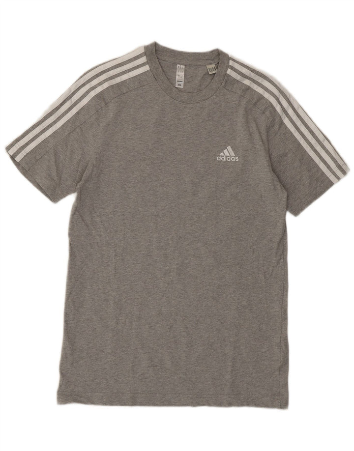 Tricou pentru bărbați Adidas Top mic, gri bumbac