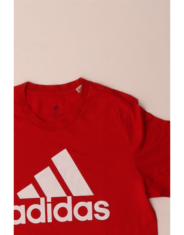 Tricou grafic pentru bărbați Adidas Top, bumbac roșu mediu