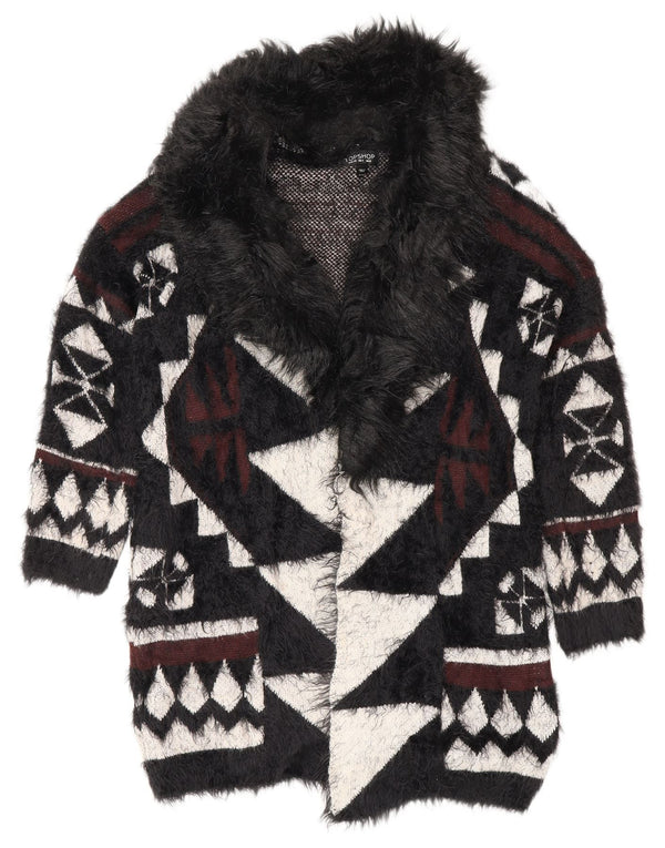 Pulover cardigan cu paragate Topshop pentru femei UK 8 Small Black Geometric