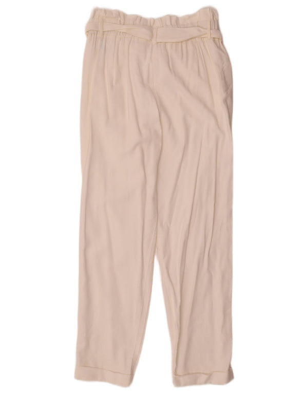Pantaloni casual pentru femei Trafaluc cu talie înaltă Zara Mediu L28 L27 Alb cadru