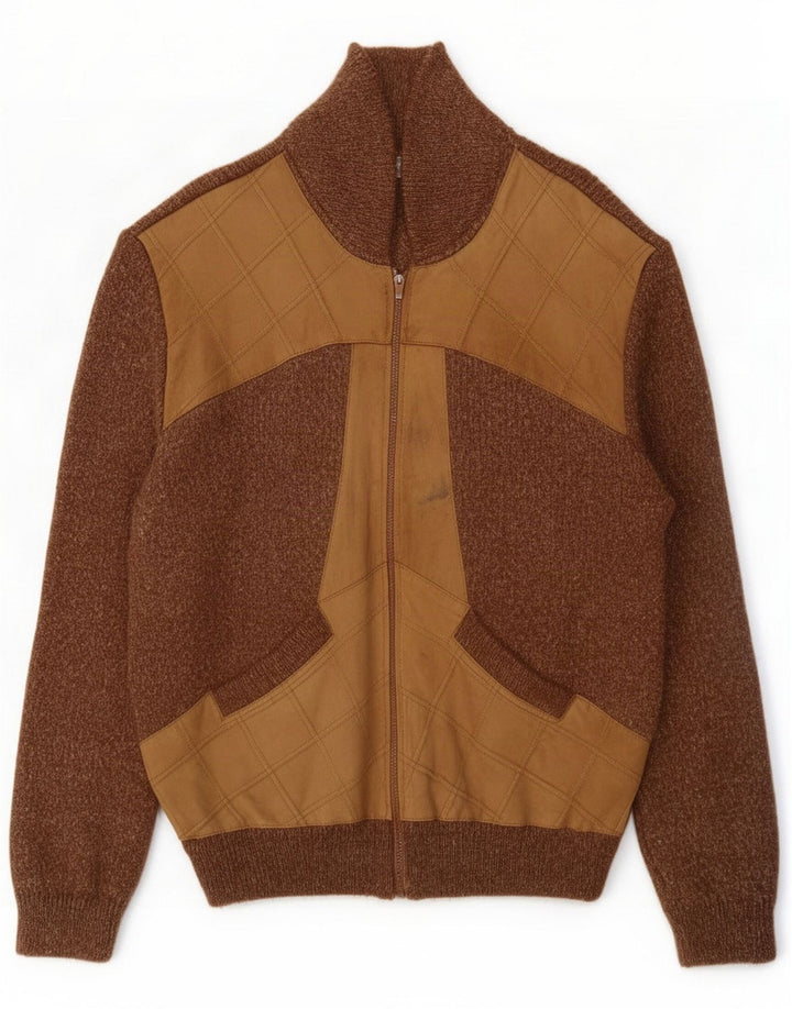 Sercap Pulover Cardigan pentru bărbați Maro mediu Colorblock