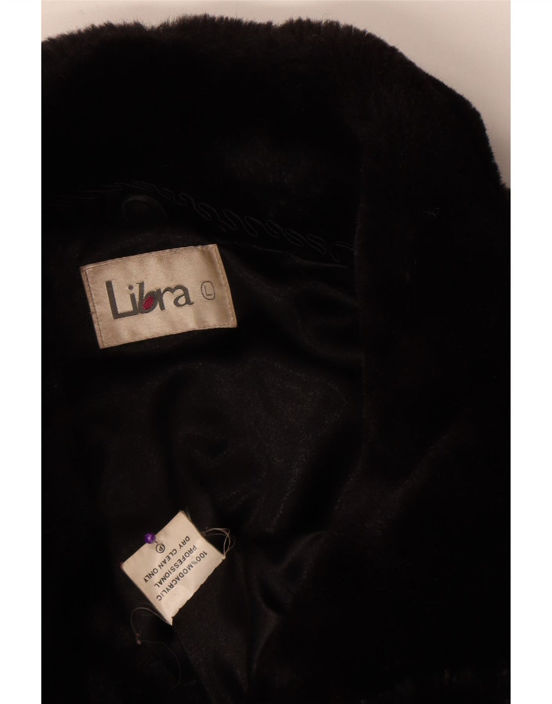 Pardesiu de blană artificială pentru femei Libra UK 16, mare, negru, modacril