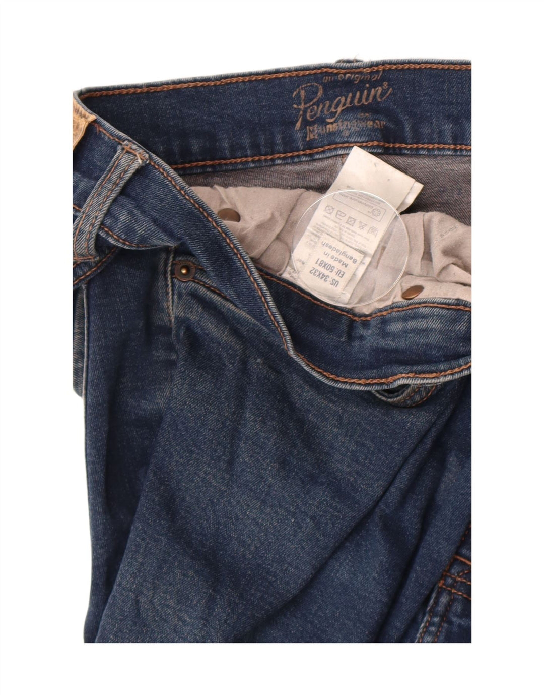 Blugi slim pentru bărbați Penguin W34 L32 Bumbac albastru