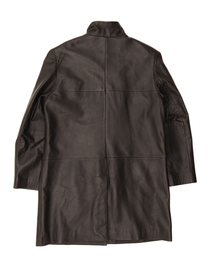 CLASSICS Womens Leather Coat UK 16 Large Black Leather Vintage Classics and Second-Hand Classics from Messina Hembry 