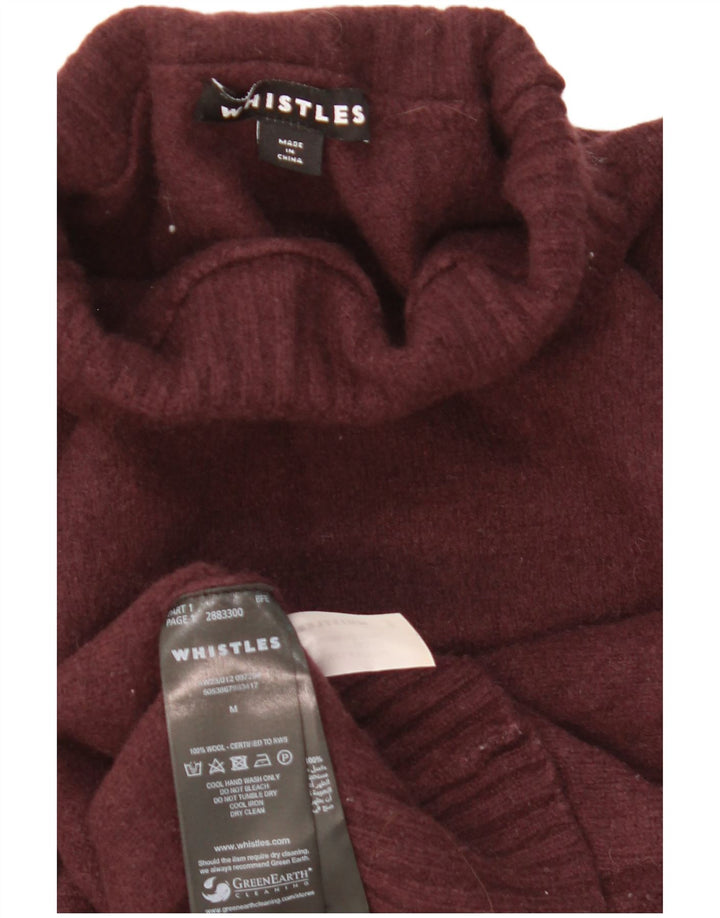 Whistles Pulover crop cu gât țestoasă pentru femei UK 14 Lână maro medie