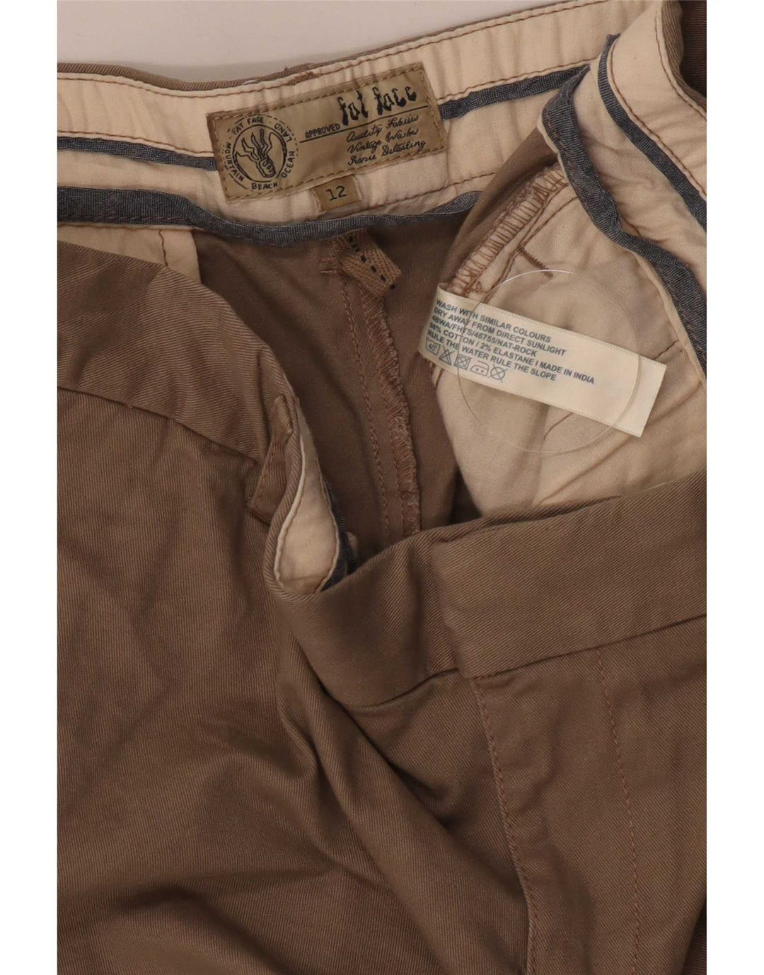 Pantaloni scurți chino pentru femei Fat Face UK 12 Medium W32 Kaki Bumbac