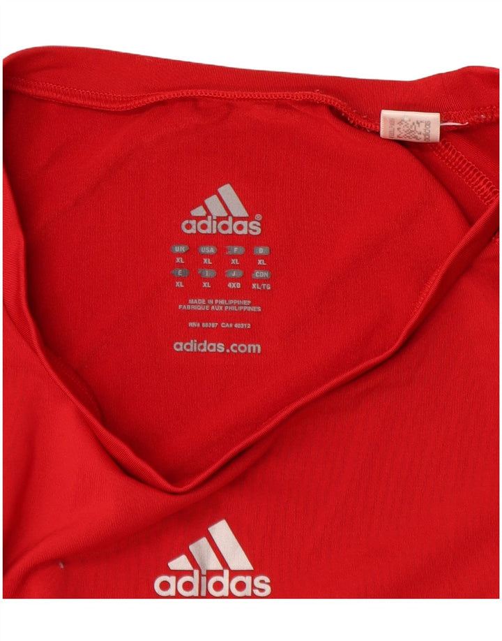 Adidas Climalite Graphic Top cu mânecă lungă XL poliester roșu