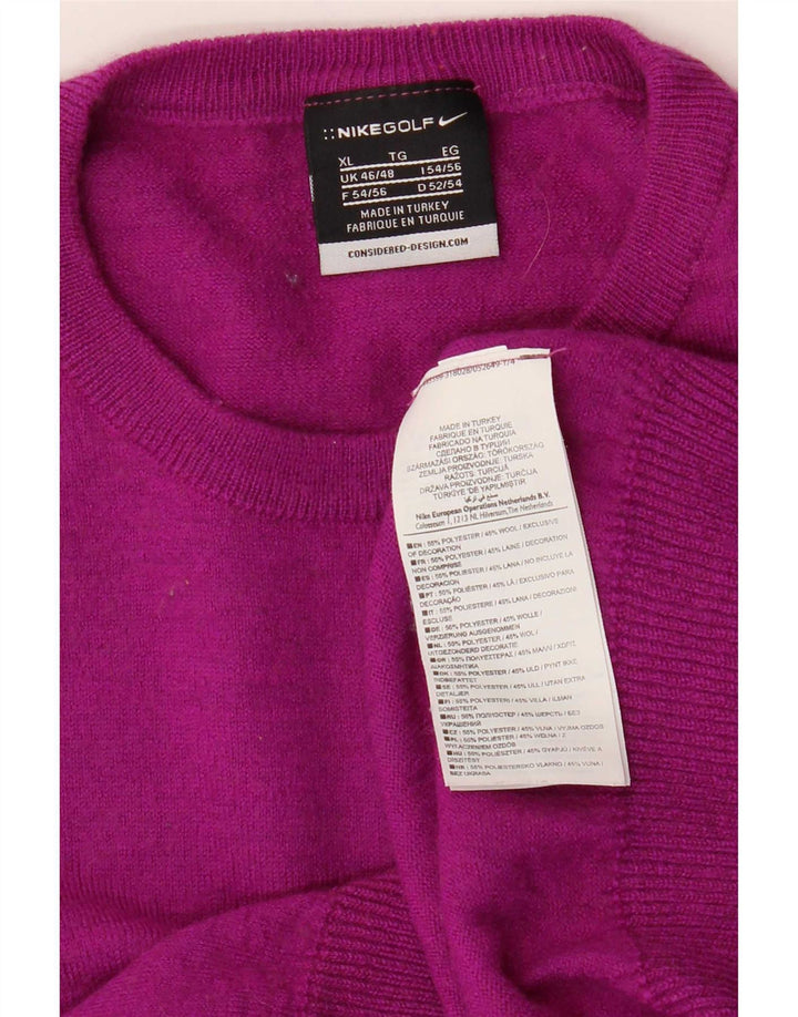 Pulover Nike pentru bărbați cu decolteu triplu, UK 46/48 XL, poliester roz