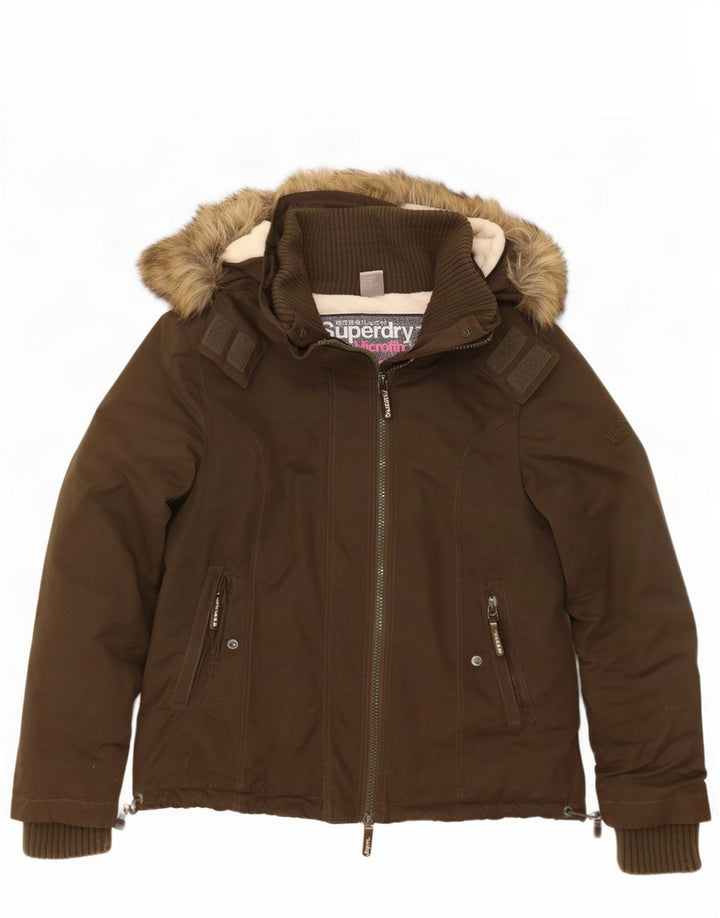 Jachetă de vânt cu glugă Superdry pentru femei UK 18 XL Kaki Poliester