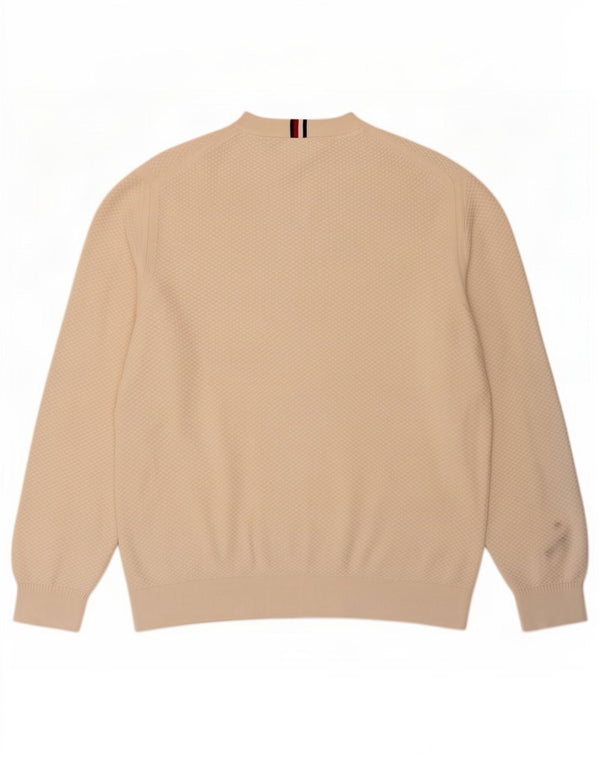 Pulover Tommy Hilfiger pentru bărbați, cu gât crew, 2XL, bumbac alb