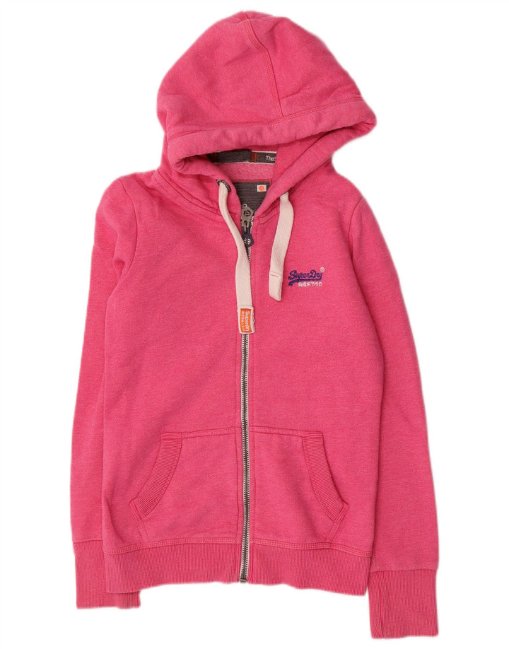 SUPERDRY Pulover pentru femei Orange Label Loose Fit Zip Hoodie UK 6 XS Roz